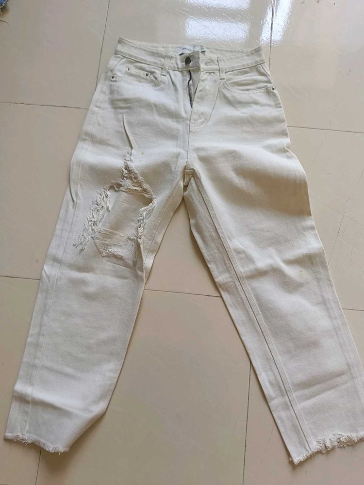 Ripped White Jeans