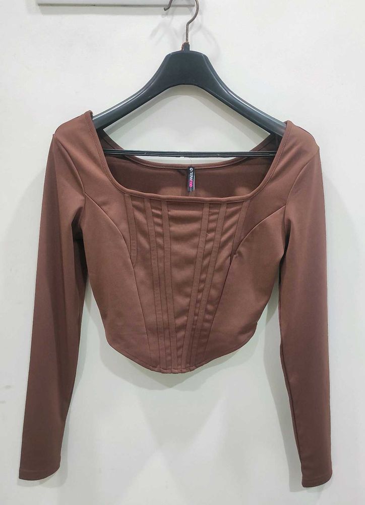 NEWME Full Sleeves Brown Top