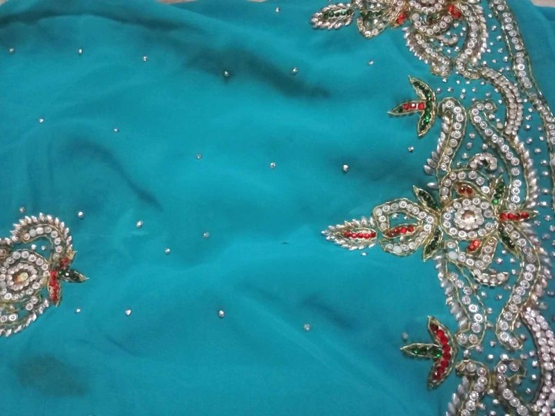 Elegant Teal Saree