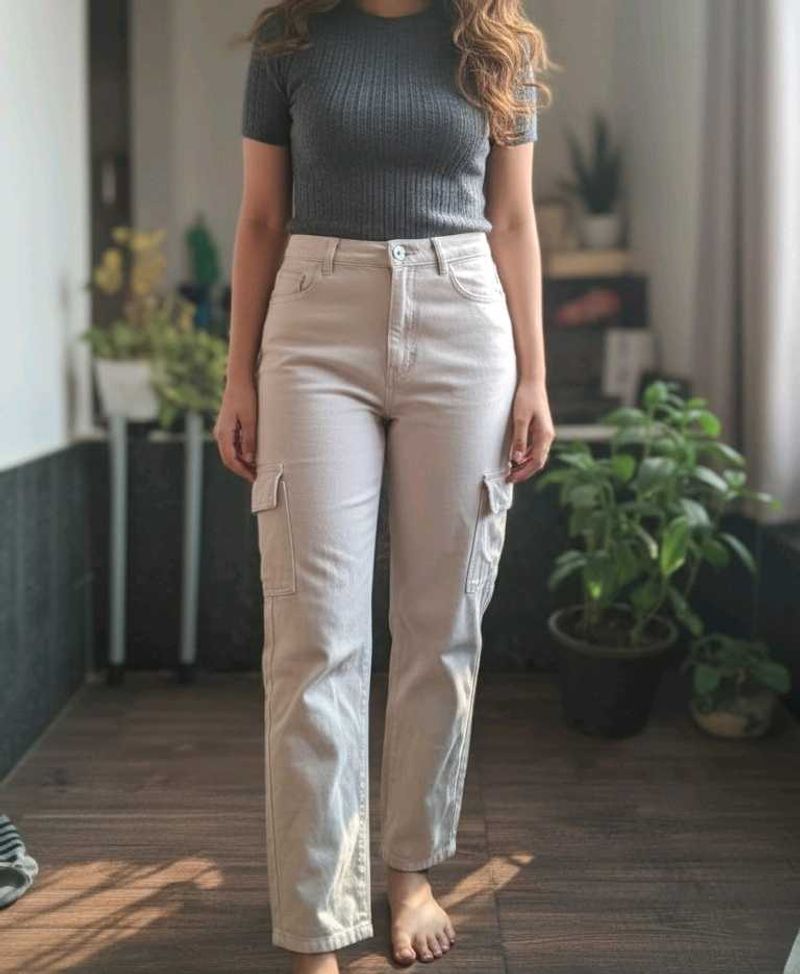 Beige Cargo Pants