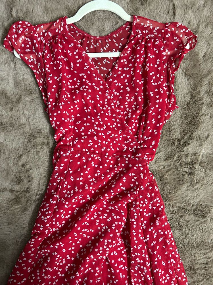 Wrap Around Red Dress