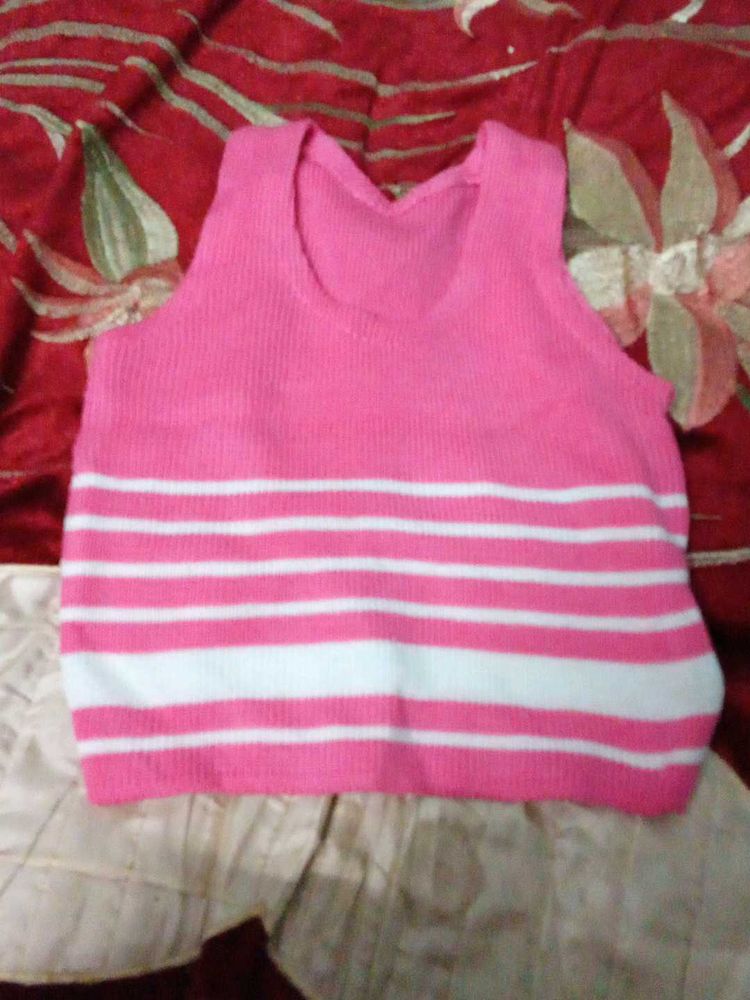 Cute Pink Striped Top