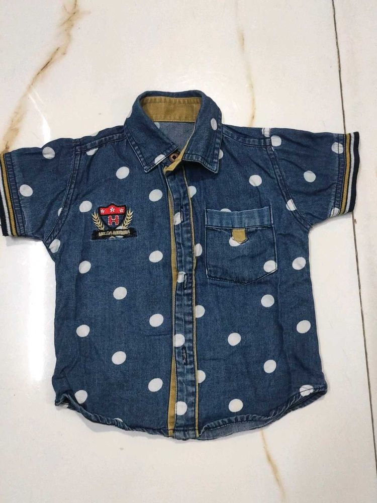 Cute Boys&#39; Denim Shirt