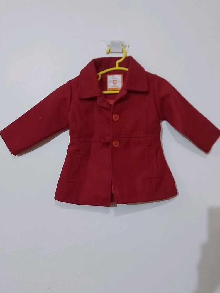 Maroon Coloured Baby girl Coat.