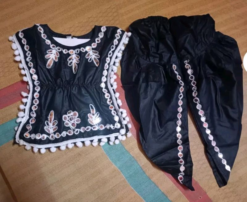 New Unused Fancy Girls Top &amp; Dhoti Set