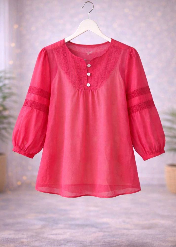 Hot Pink Casual Top