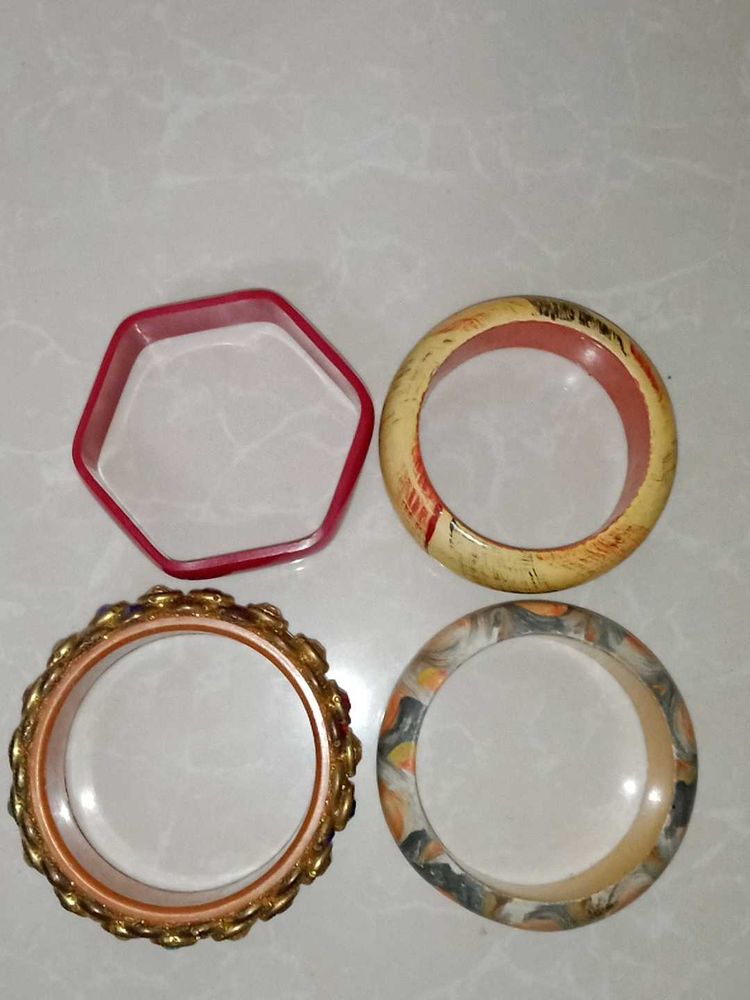 Stylish Single  Bangles Set (4 Pcs)