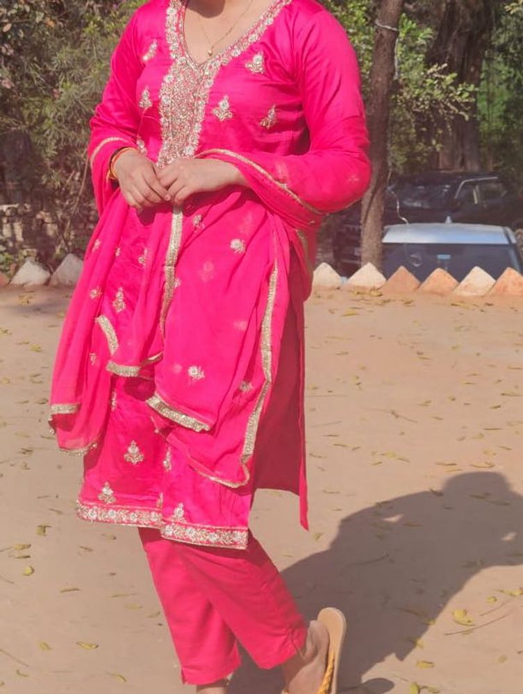 Pink Embroidered Salwar Suit