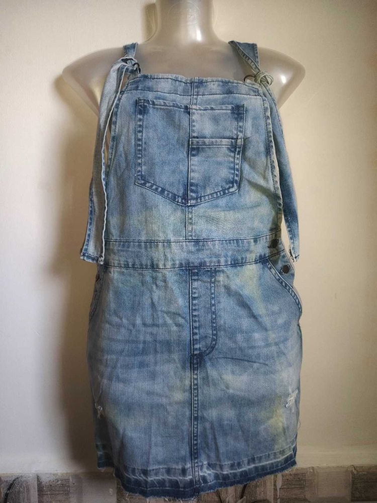 Denim Dungaree Dress