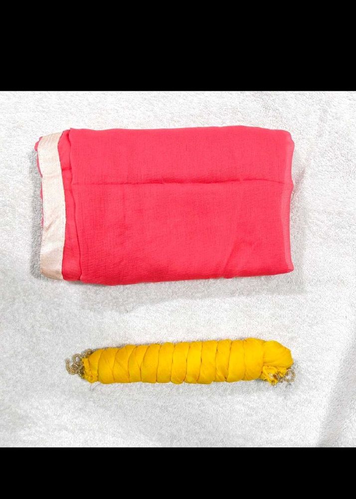 Duppata Pink &amp; Yellow