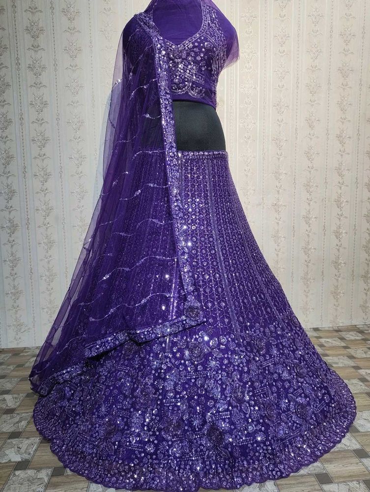 Purple Bridal Lehenga Choli