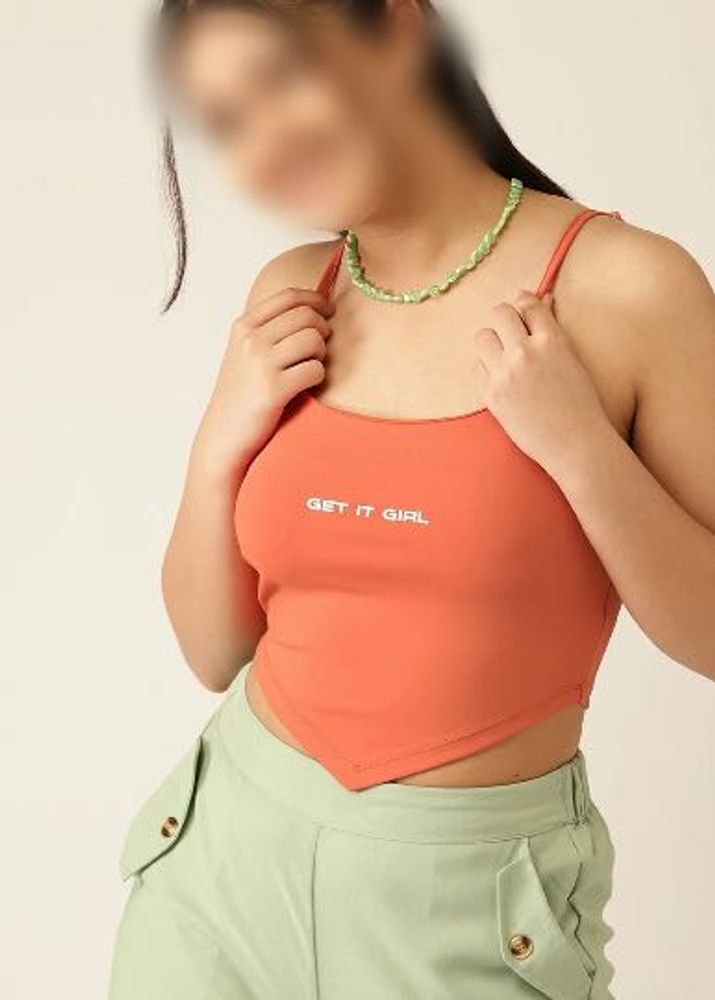 Cute Orange Cropped Tank Top