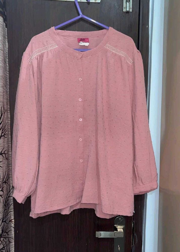 Pink Button-Down Top
