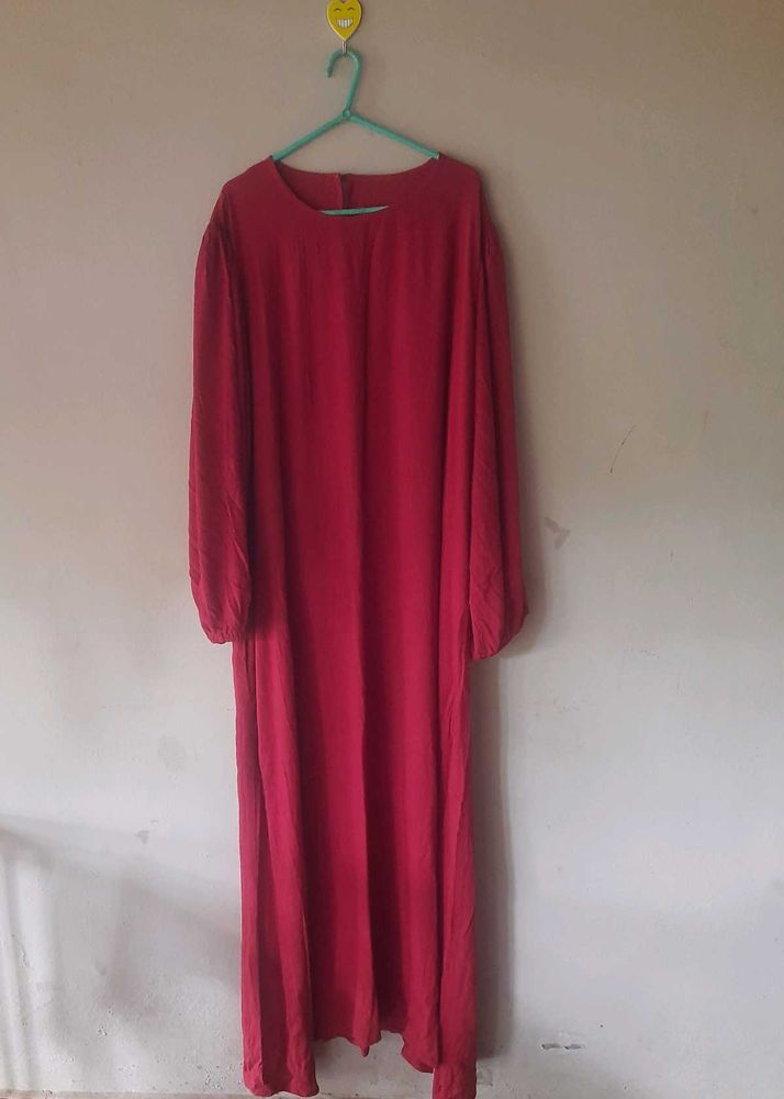 full sleeve maroon maxi dress ( bust 40-42)
