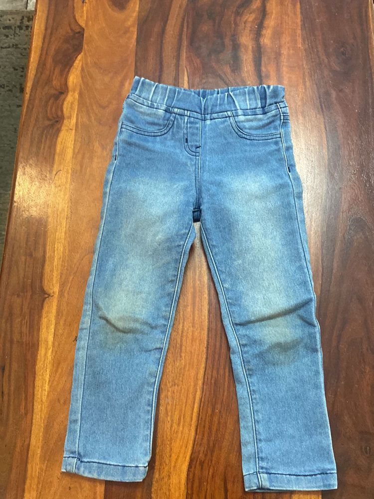 Kids Blue Denim Jeans For 3-5 Year Olds