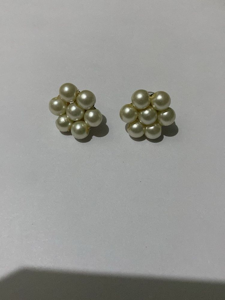 Vintage Pearl Cluster Earrings