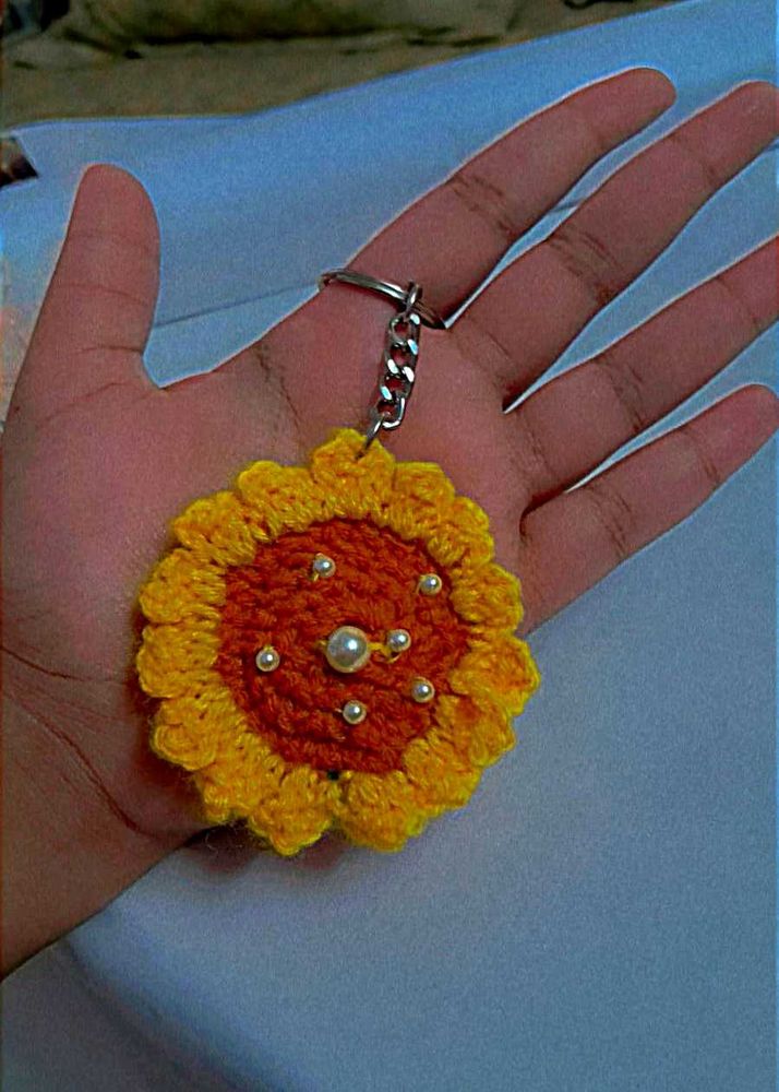 Crochet Flower Keychain
