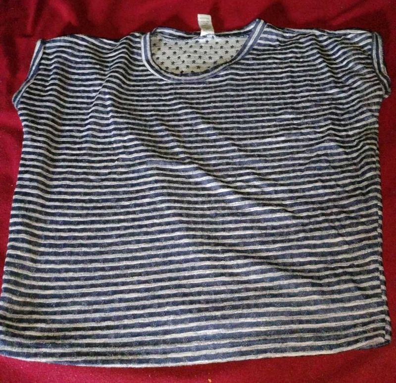 Striped blue Tee. Very Smooth And Comfortable.