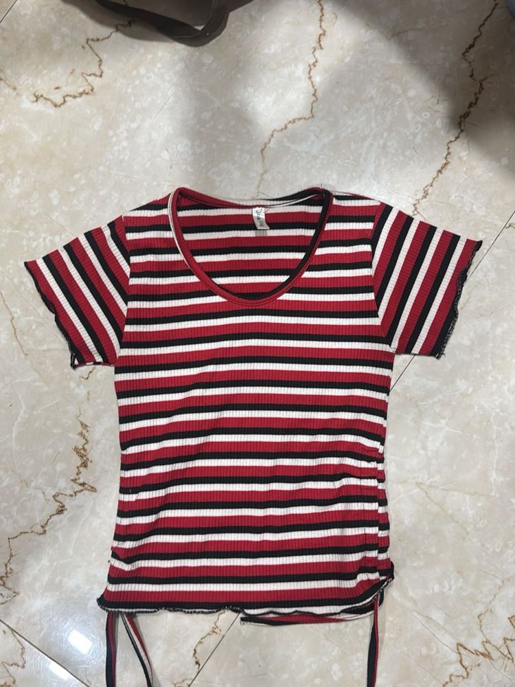 Striped Ribbed Tee