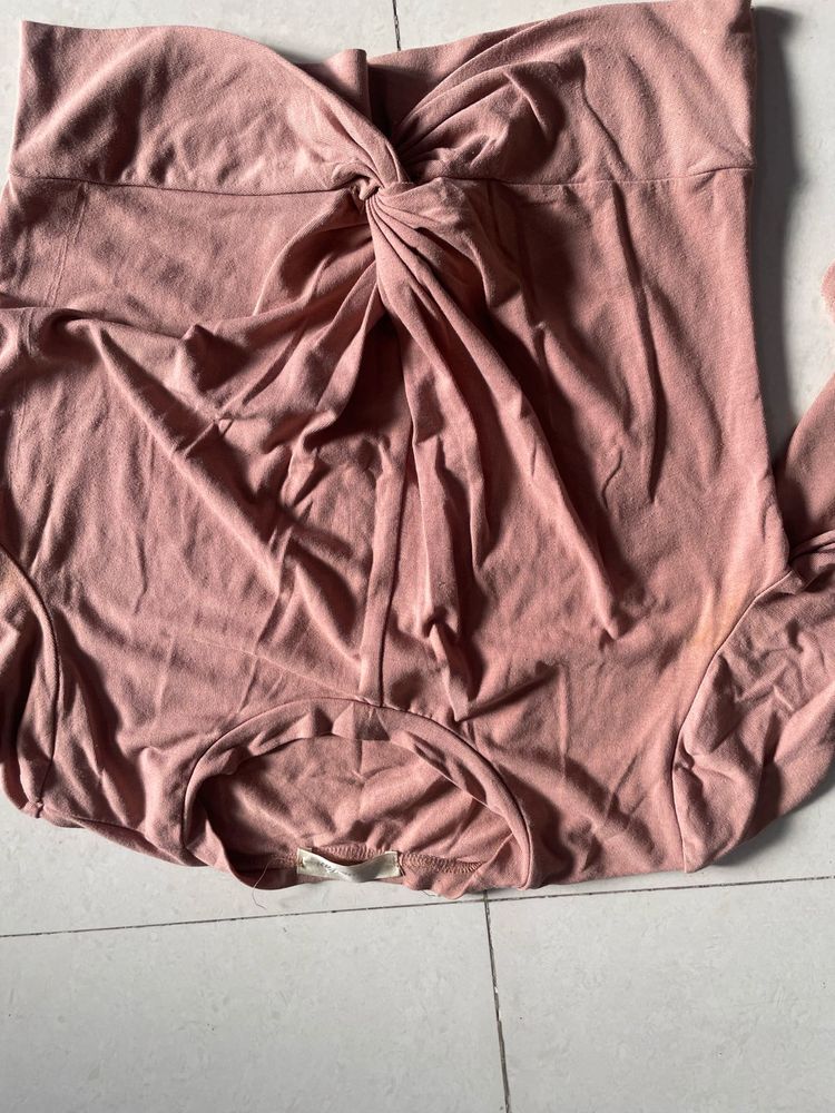 Knot Detail Crop Top Peach