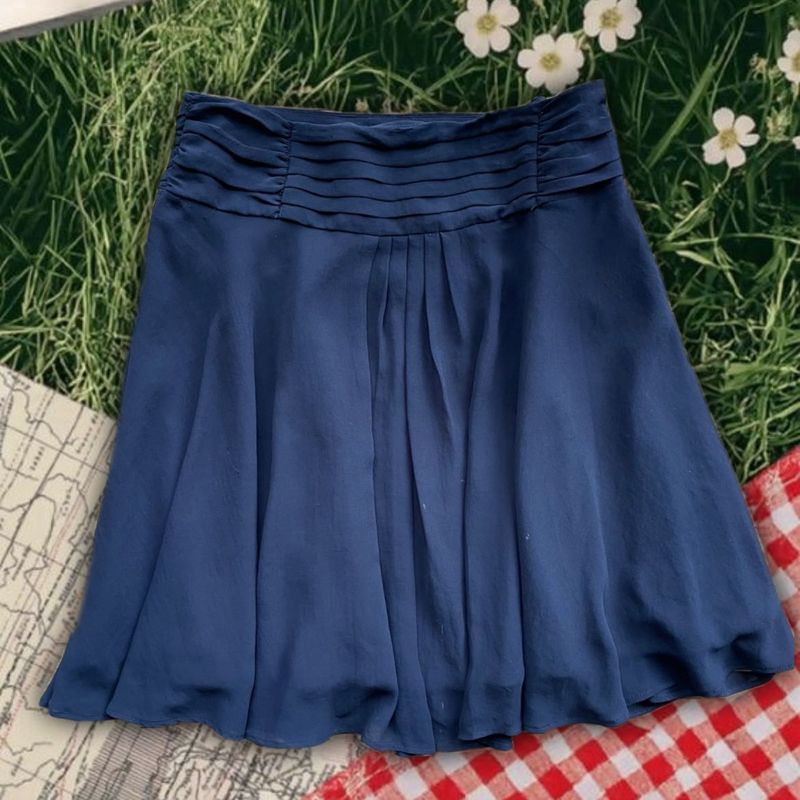 Navy Blue Midi Skirt