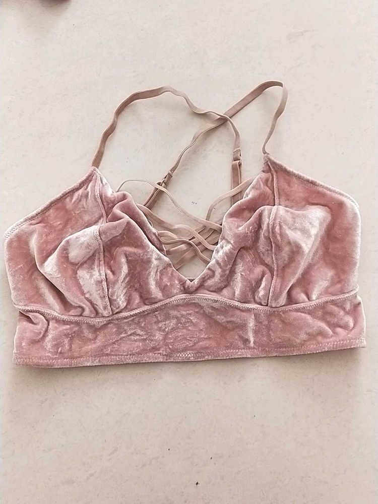 Pink Velvet Bralette