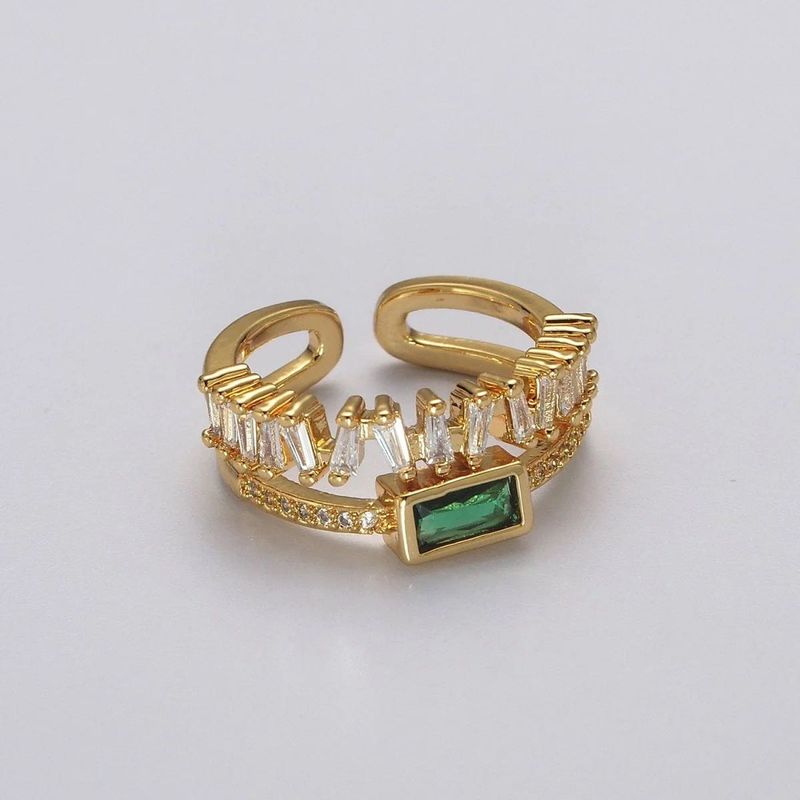 Emerald Accent Open Ring 18k plated⚡️