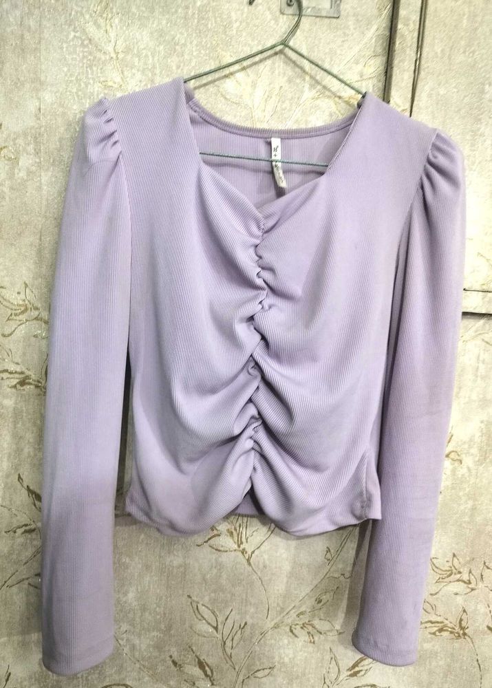 Ruched Lavender Top