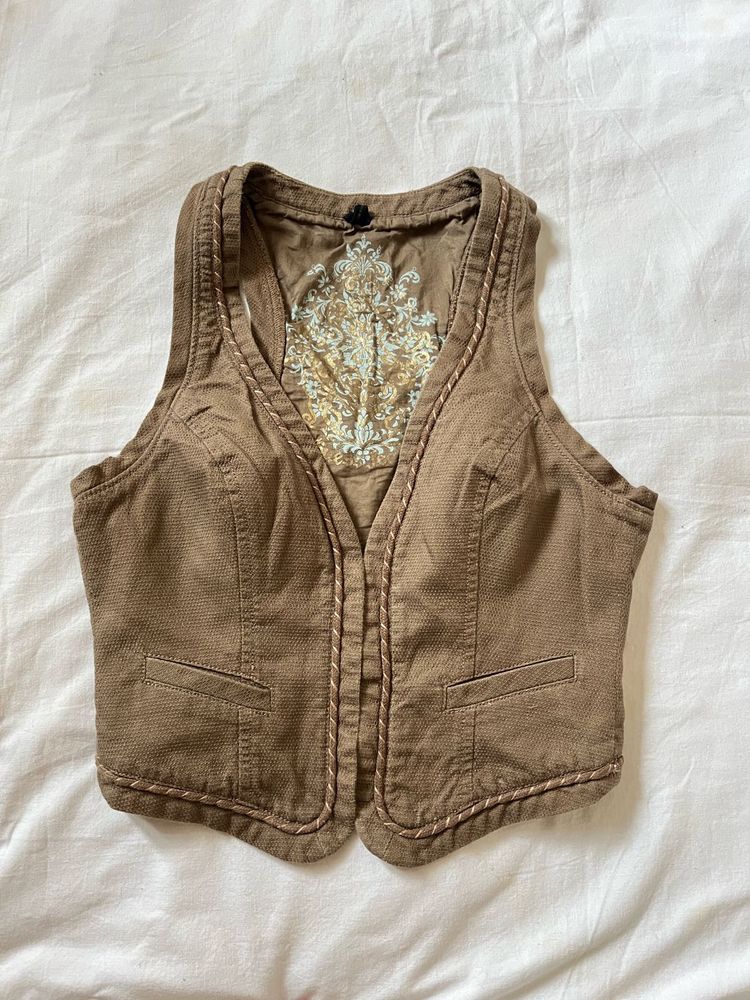 Jeans Embroidered Vest
