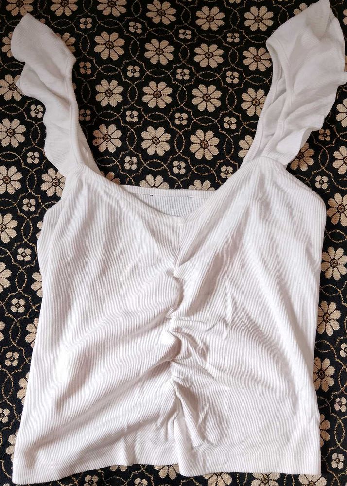 White Top With Flared Sleeves