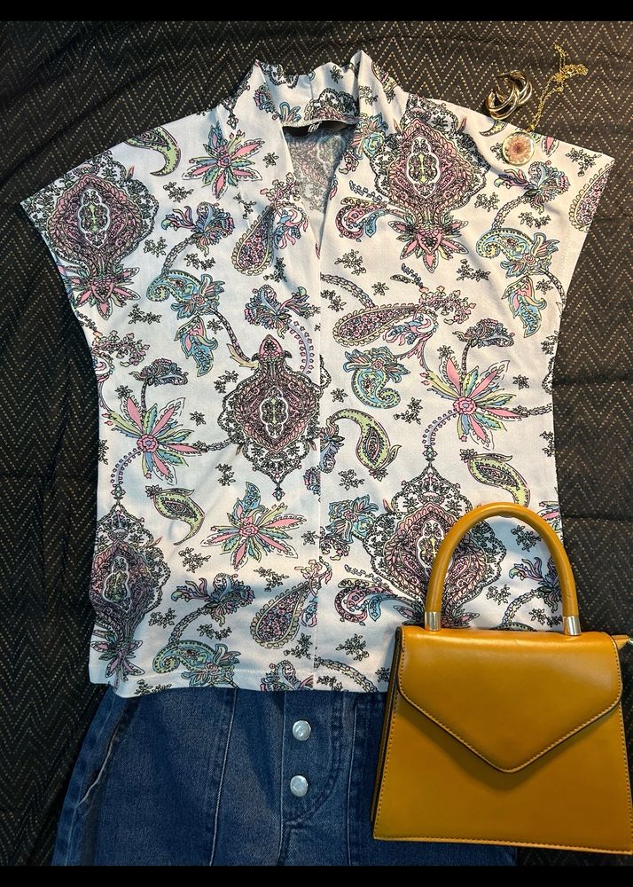 White Floral Top