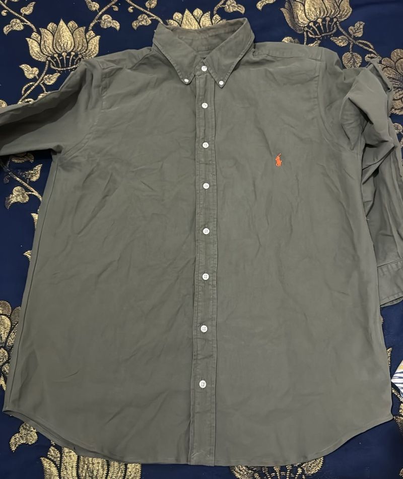 Polo ralph lauren olive green cotton shirt