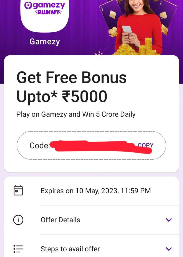 Free Bonus Upto 5000rs Voucher Code Of Gamezy
