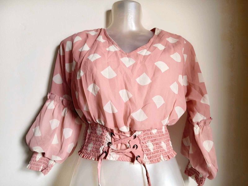 🎊Buy 1, Get 1 Free🎁Pink Polka Dot Crop Top