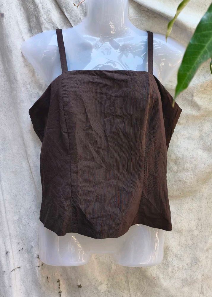281212. Brown Sleeveless Top