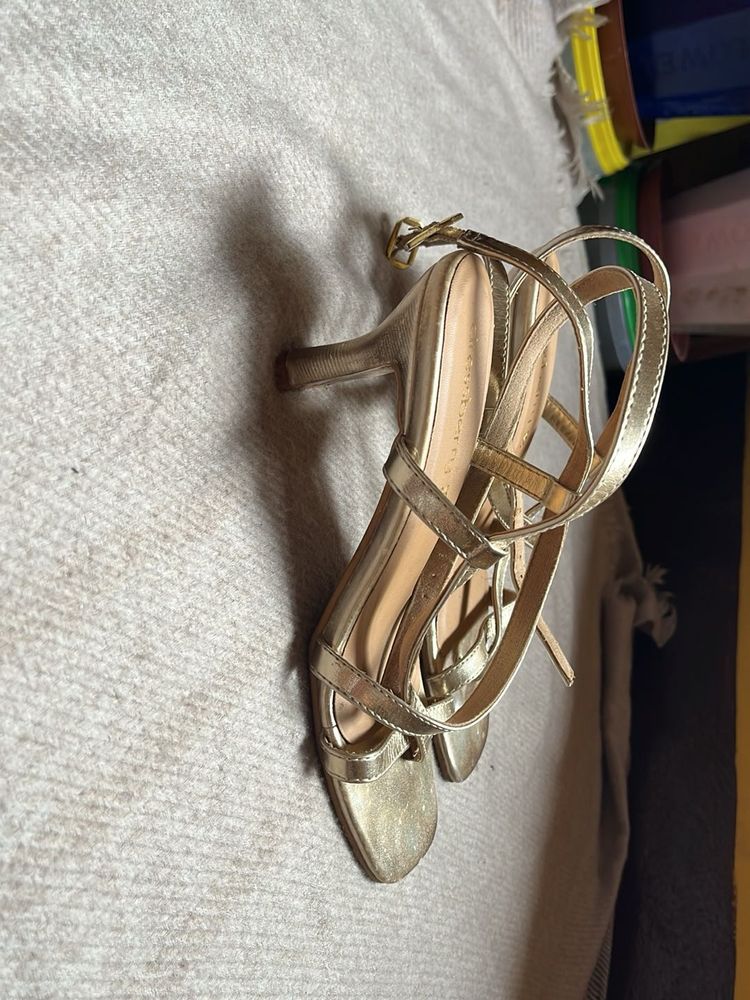Gold Strappy Heels
