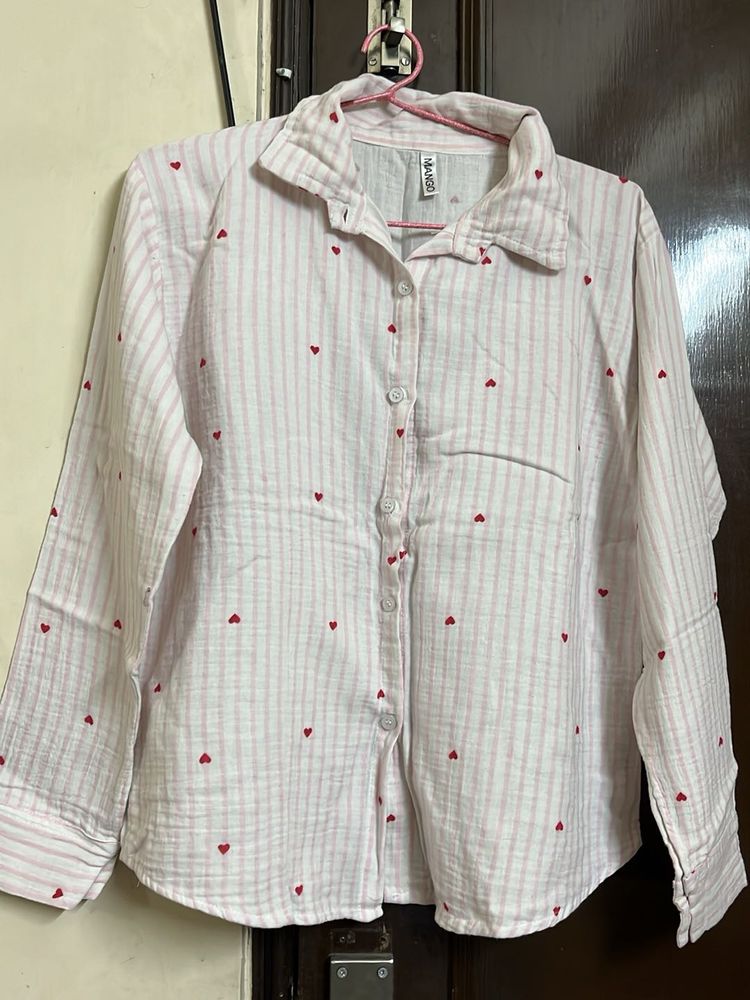 Cute Heart Print Shirt