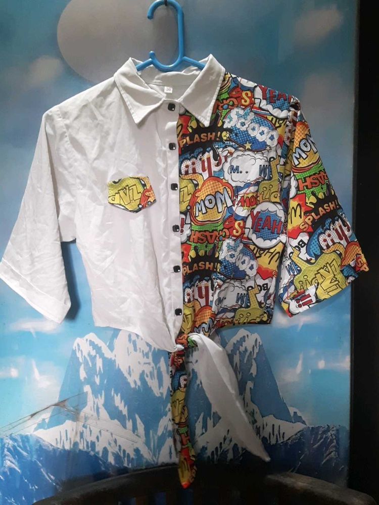 Pop Art Tie-Front Top