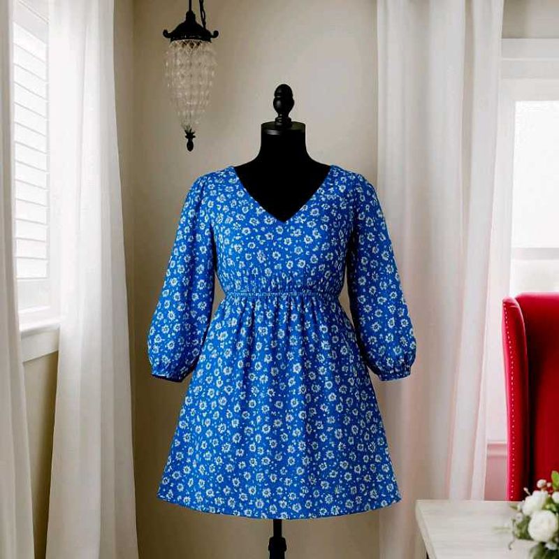 Combo Of 2 Blue Floral Dresses