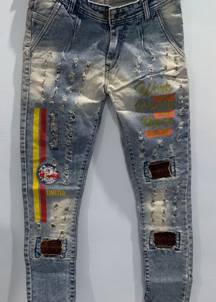 Boys’ Distressed Light Blue Jeans - Size 32