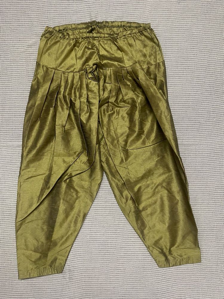 Metallic Olive Green Salwar Pants