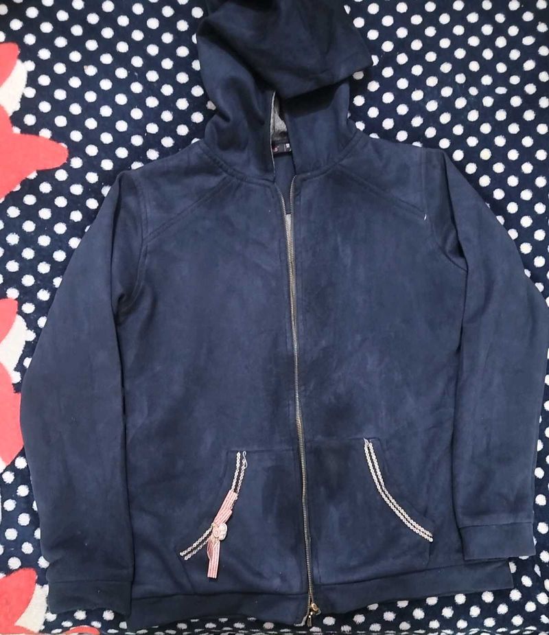Navy Blue Hoodie with Zipper
