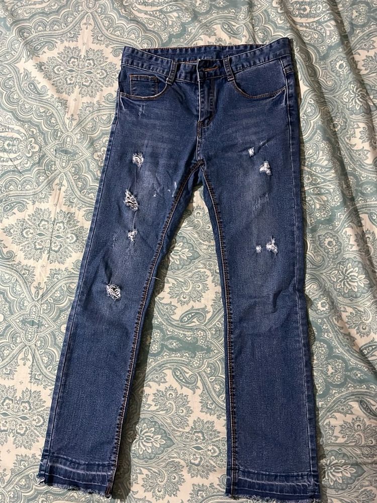 Distressed Denim Jeans