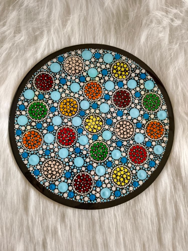 Dot Art Coated With Resin