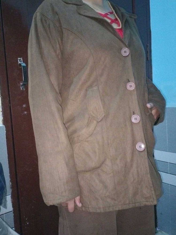 Brown Corduroy Button-Down Jacket