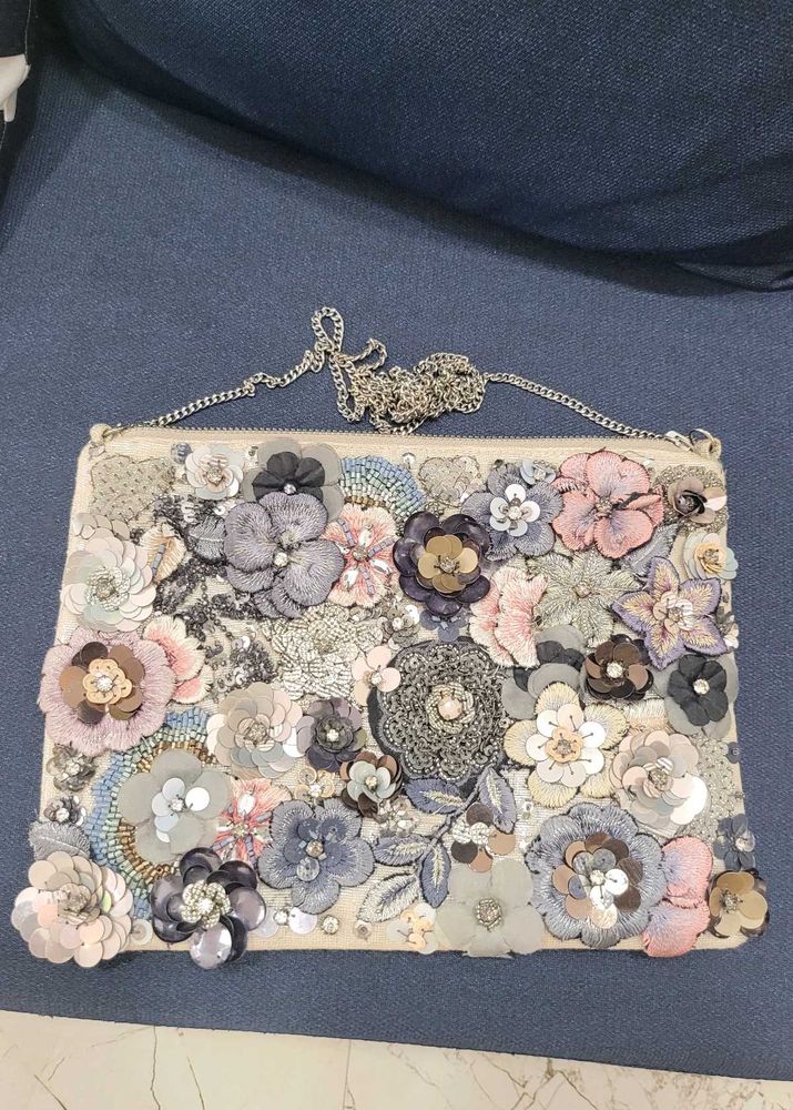 Accessorize London Posey Floral Ziptop Clutch Bag