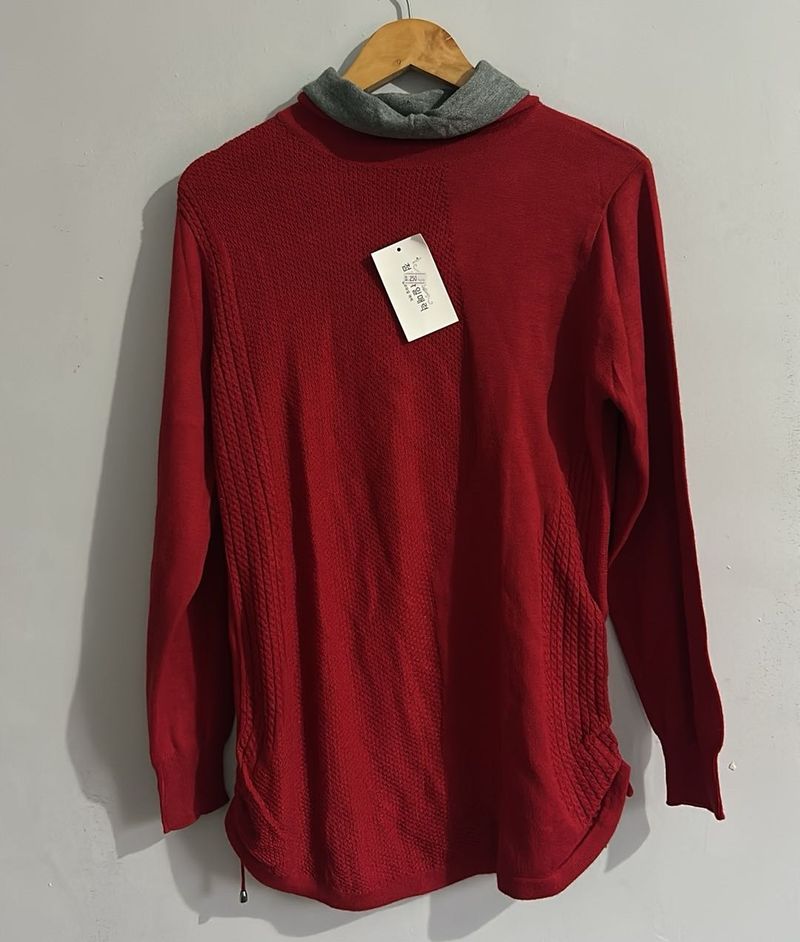 Red Turtleneck Sweater