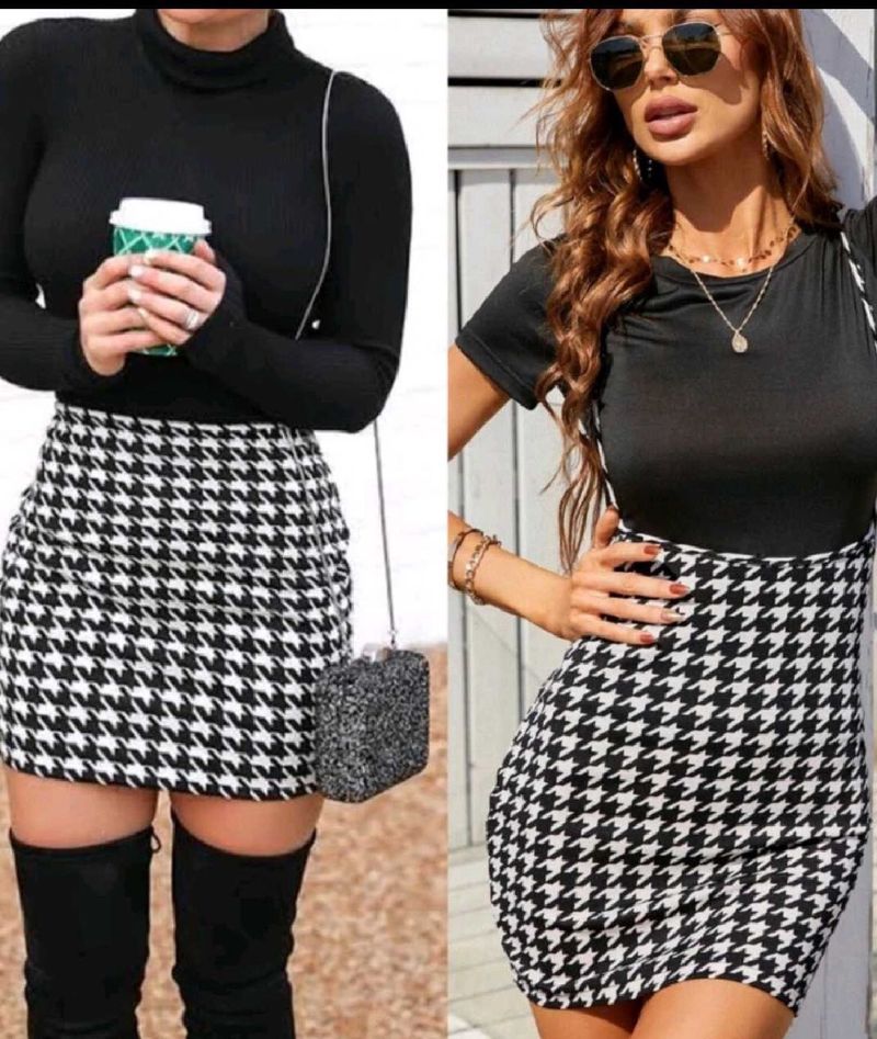 Wonderful Black And White Printed Skirt