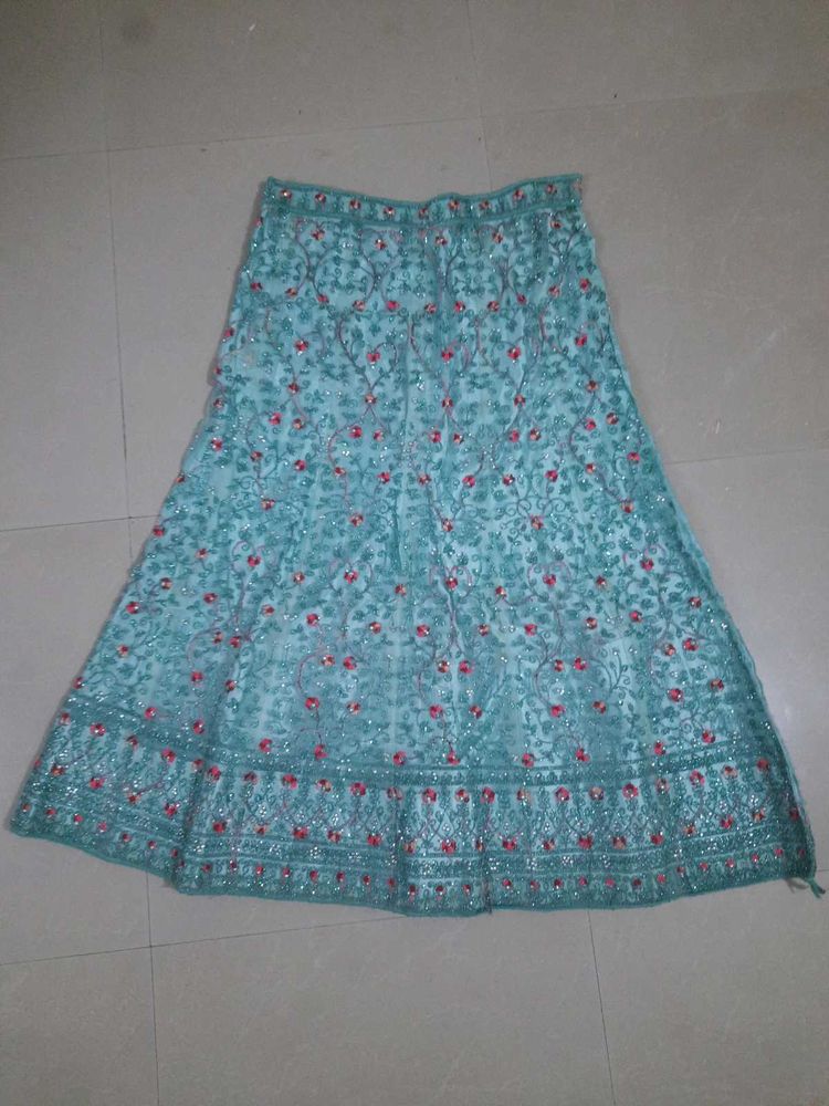Blue Embroidered Lehenga