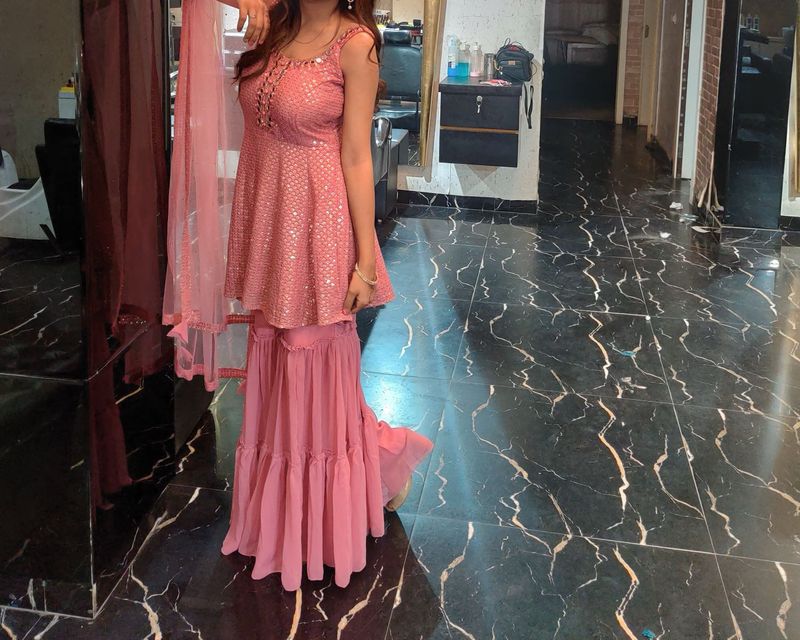 Pink Embroidered Kurta Set
